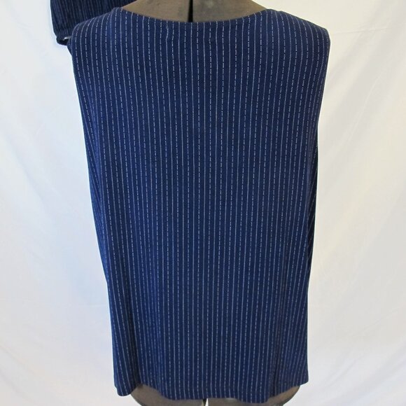 Draper’s and Damon’s navy and white pinstripe sleeveless top  XL - Picture 3 of 4